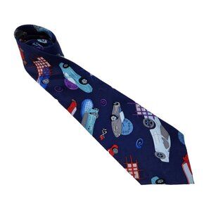 Vintage Nicole Miller Corvette Cars Novelty Necktie Chevy Vette‎ 100% Silk EUC